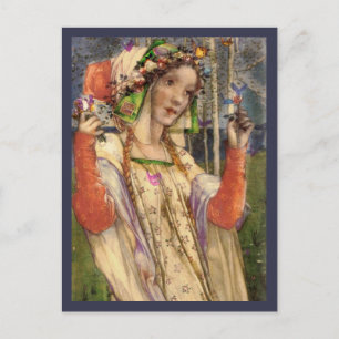 Postal Tierra de hadas de primavera