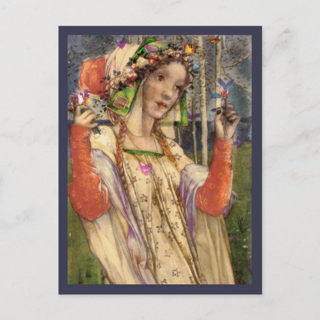 Postal Tierra de hadas de primavera (Anverso)