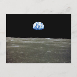 Postal Tierra desde la luna en el espacio negro: Surco