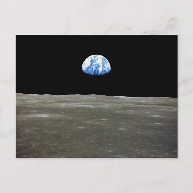 Postal Tierra desde la luna en el espacio negro: Surco (Anverso)