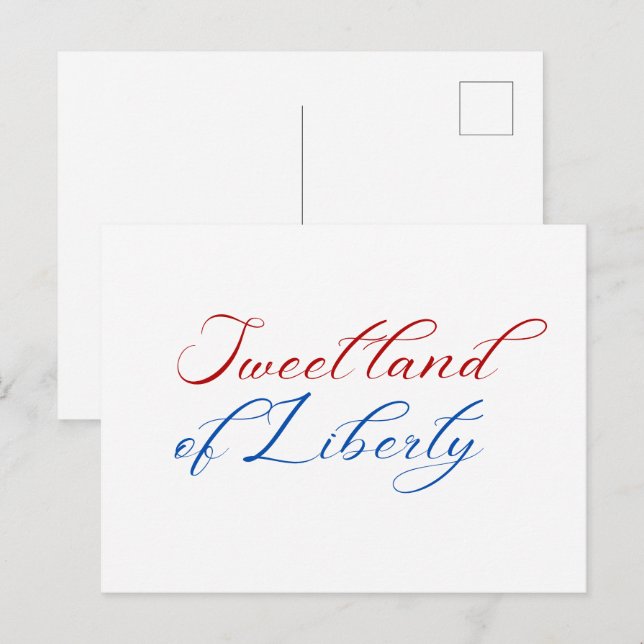 Postal Tierra dulce mínima de libertad 4 de julio de Amér (Anverso / Reverso)