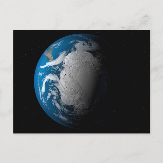 Postal Tierra Fuerte Que Muestra Nubes Simuladas Sobre La