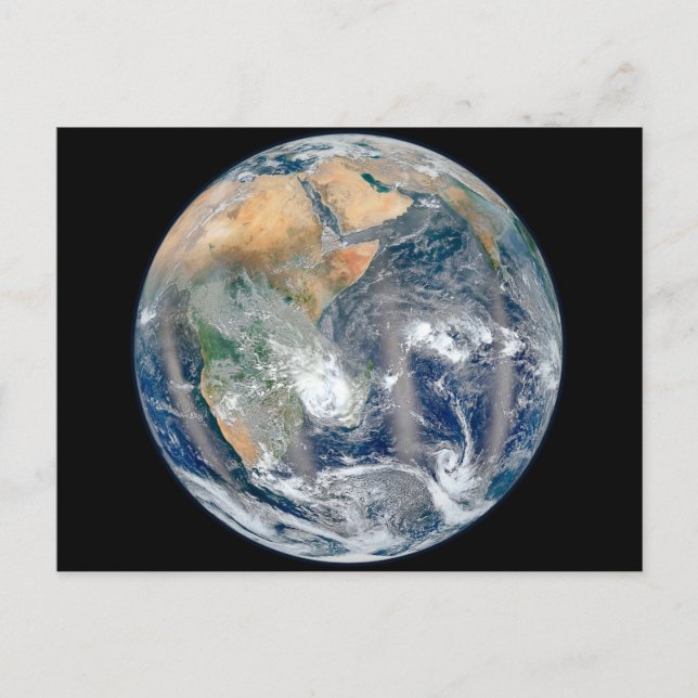 Postal Tierra Llena Que Muestra El Hemisferio Oriental. (Anverso)