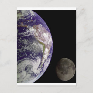 Postal Tierra y luna por Galileo