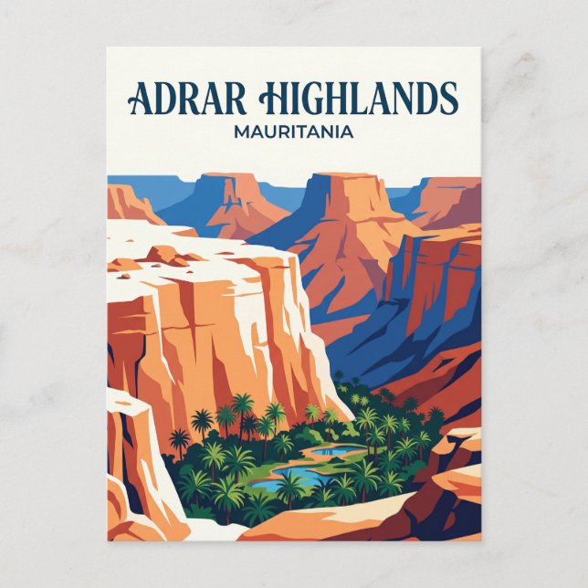 Postal Tierras Altas de Adrar Mauritania (Anverso)