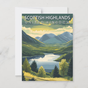 Postal Tierras Altas de Escocia Reino Unido Viajes Antigu