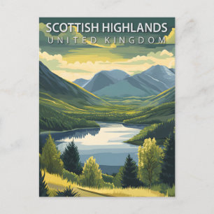 Postal Tierras Altas de Escocia Reino Unido Viajes Antigu