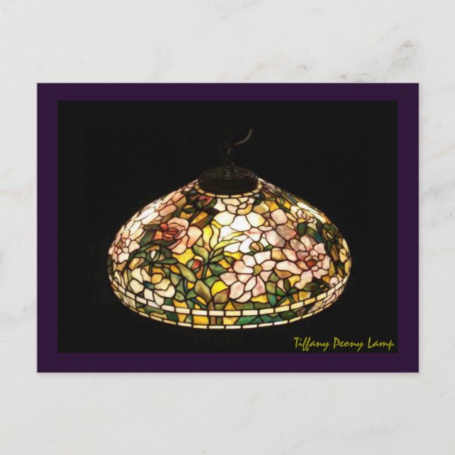 Postal Tiffany Peony Lamp American Art (Anverso)