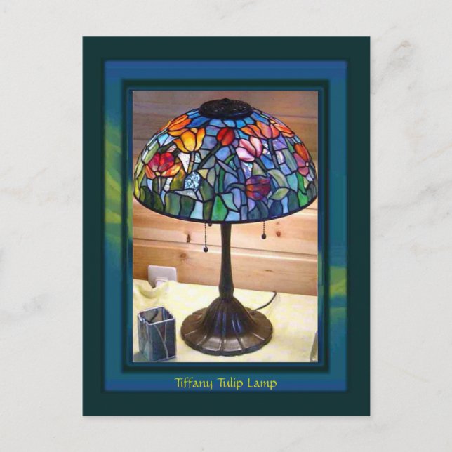 Postal Tiffany Tulip Lamp Art (Anverso)
