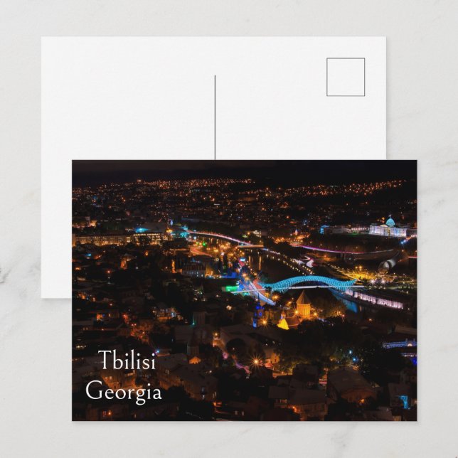 Postal Tiflis de noche (Anverso / Reverso)