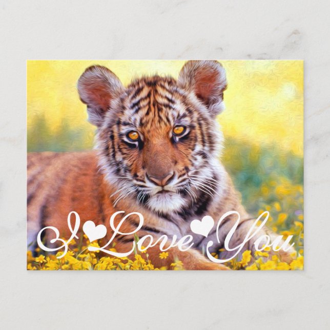 Postal Tiger Baby Cub Te Amo (Anverso)