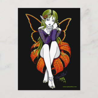 Postal Tiger lillith Postcard Fantasía de flor oscura de
