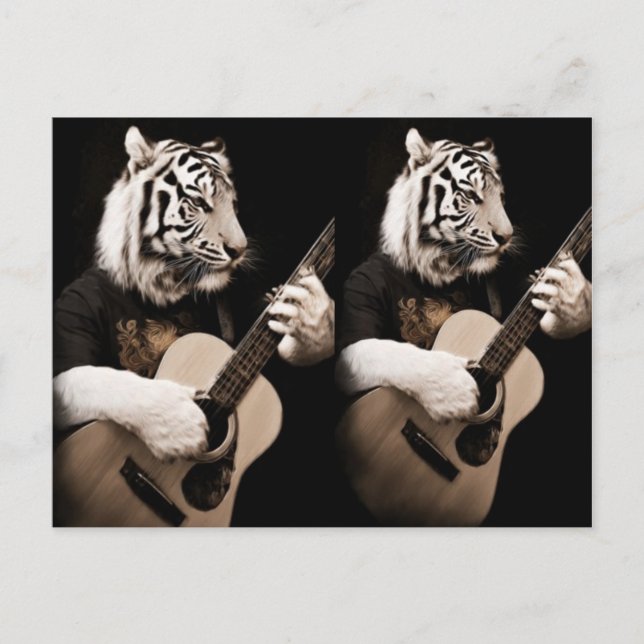 Postal Tiger Strings – Elegant Musical Art (Anverso)