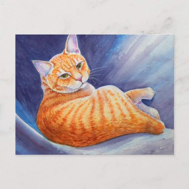 Postal Tigre al gato del Naranja Tabby (Anverso)