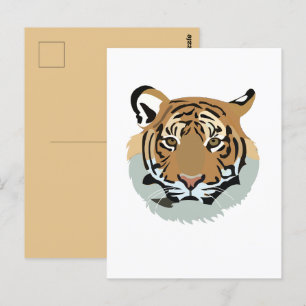 Postal Tigre animal salvaje de cabeza de tigre