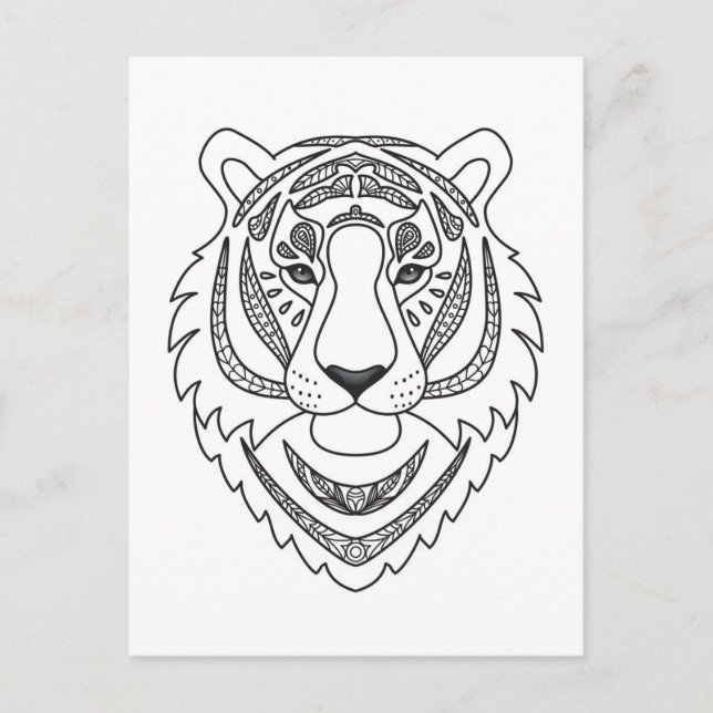 Postal Tigre blanco inspirado (Anverso)