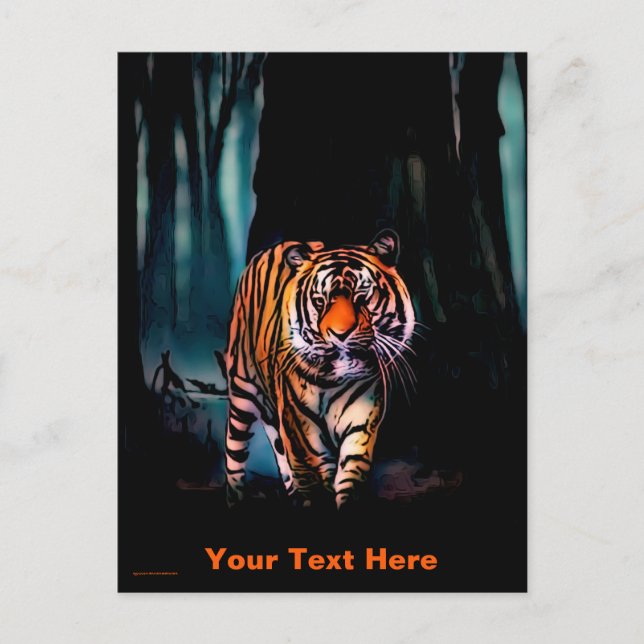 Postal Tigre Brillante Bosque Oscuro (Anverso)