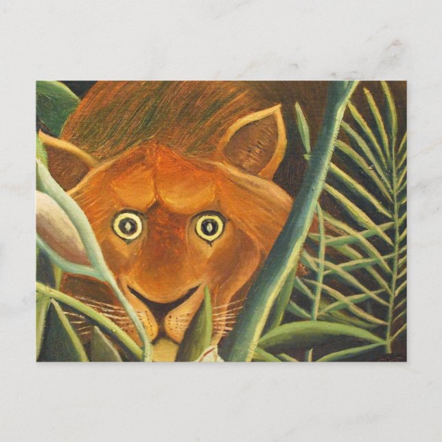 Postal Tigre Buscando Desde La Tubería Por Henri Rousseau (Anverso)