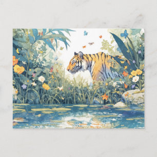 Postal Tigre Caprichoso por Watercolor River