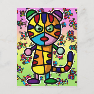 Postal tigre colorido