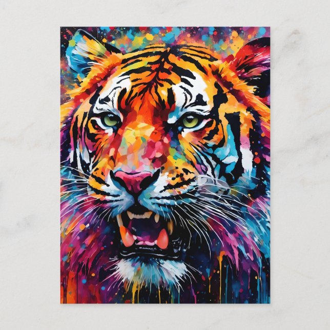 Postal Tigre colorido (Anverso)