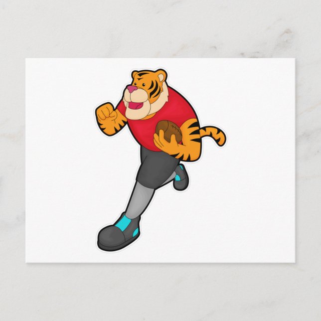Postal Tigre como jugador de fútbol con balón (Anverso)