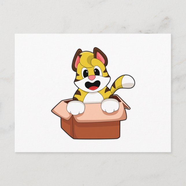 Postal Tigre con caja (Anverso)