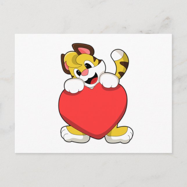 Postal Tigre con corazón (Anverso)