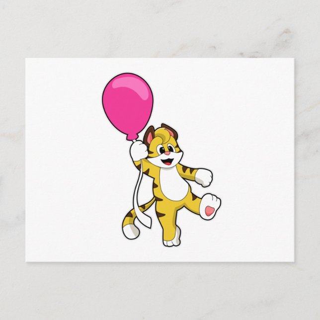 Postal Tigre con globo (Anverso)