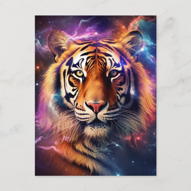 Postal Tigre cósmico (Anverso)