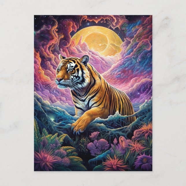 Postal Tigre cósmico (Anverso)