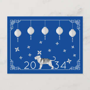 Postal Tigre de año nuevo chino de origen