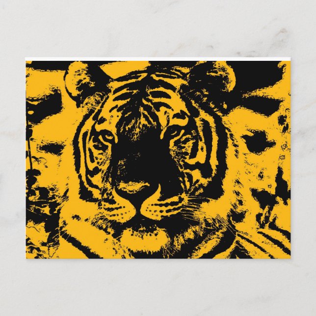 Postal Tigre de arte pop (Anverso)