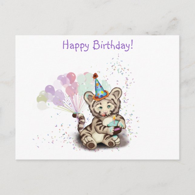 Postal Tigre de cumpleaños (Anverso)