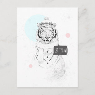 Postal Tigre de nieve