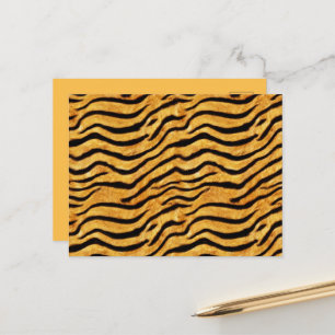 Postal Tigre Dorado Salvaje Rayas Onduladas Aspecto de Pe