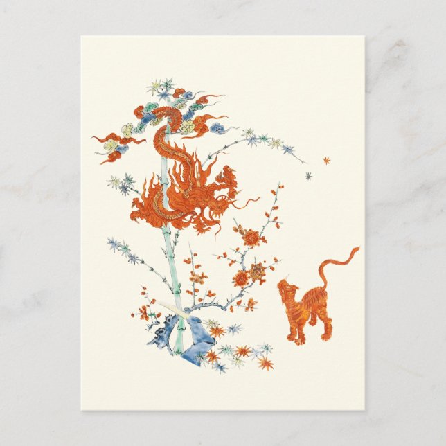 Postal Tigre Dragón Kakiemon 1775 (Anverso)
