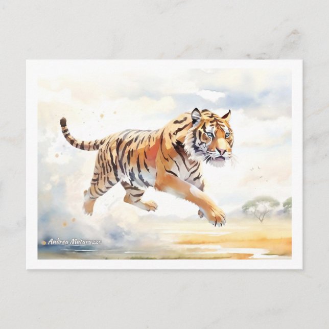 Postal Tigre en acción 2 (Anverso)