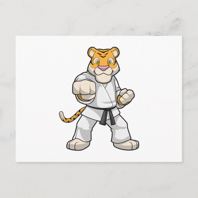 Postal Tigre en artes marciales Karate (Anverso)
