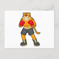 Tigre en boxeo con guantes de boxeo