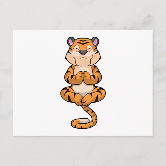 Postal Tigre en el gimnasio del yoga (Anverso)