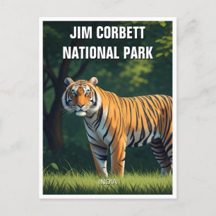 Postal Tigre en el Parque Nacional Jim Corbett