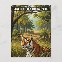 Postal Tigre en el Parque Nacional Jim Corbett
