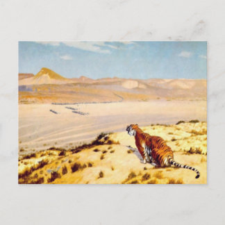Postal Tigre en guardia por Jean-Leon Gerome 1888