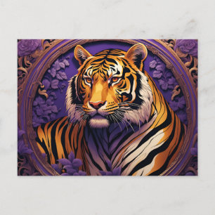 Postal Tigre en púrpura