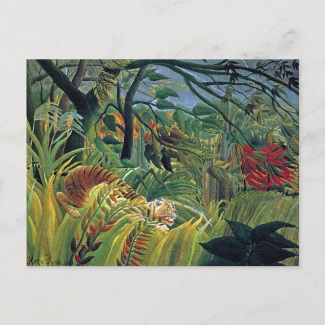 Postal Tigre en tormenta tropical (sorprendido) (Anverso)