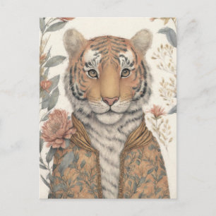 Postal Tigre en una chaqueta