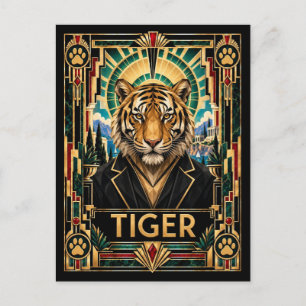 Postal Tigre, fauna Art Déco