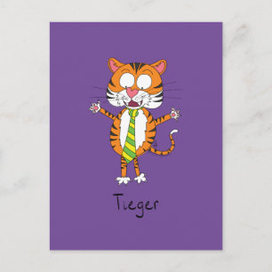 Postal Tigre gracioso en un niño Personalizado de empate