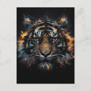 Postal Tigre Infierno – Arte Digital de Tigre Salvaje Ard